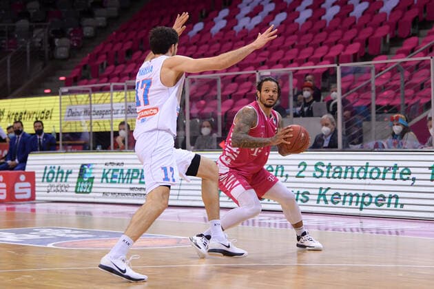 easyCredit BBL, Telekom Baskets Bonn vs Syntainics MBC, 14 02 2021 Chris Babb Telekom Baskets Bonn 7 , easyCredit BBL, Telekom Baskets Bonn vs Syntainics MBC on 14 02 2021 at Telekom Dome Bonn, Bonn Nordrhein Westfalen Copyright: xBEAUTIFULxSPORTS Mueller-Laschetx