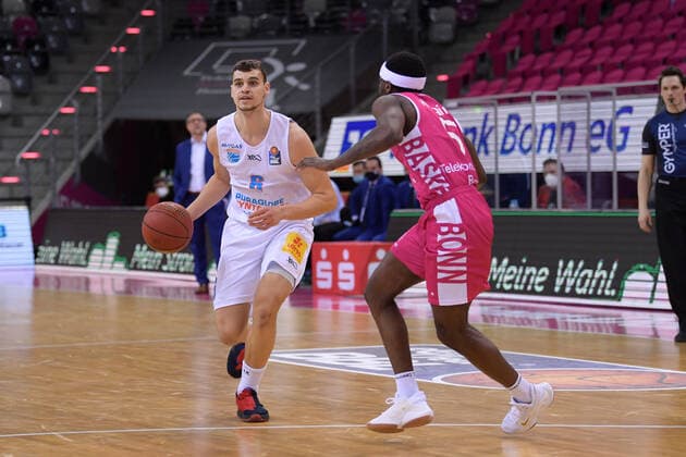 easyCredit BBL, Telekom Baskets Bonn vs Syntainics MBC, 14 02 2021 Marko Krstanovic Syntainics MBC 6 , easyCredit BBL, Telekom Baskets Bonn vs Syntainics MBC on 14 02 2021 at Telekom Dome Bonn, Bonn Nordrhein Westfalen Copyright: xBEAUTIFULxSPORTS Mueller-Laschetx