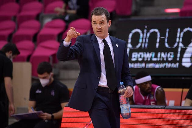 easyCredit BBL, Telekom Baskets Bonn vs Syntainics MBC, 14 02 2021 Will Voigt Coach Telekom Baskets Bonn , easyCredit BBL, Telekom Baskets Bonn vs Syntainics MBC on 14 02 2021 at Telekom Dome Bonn, Bonn Nordrhein Westfalen Copyright: xBEAUTIFULxSPORTS Mueller-Laschetx