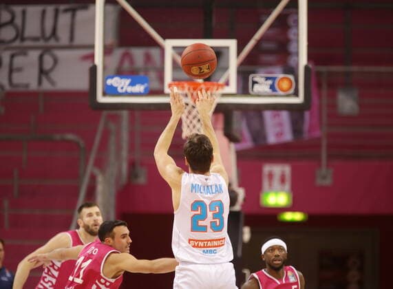 Telekom Baskets Bonn vs Michal Michalak Syntainics MBC threes easyCredit BBL 1 Bundesliga , season 2020 2021 , matchday 19