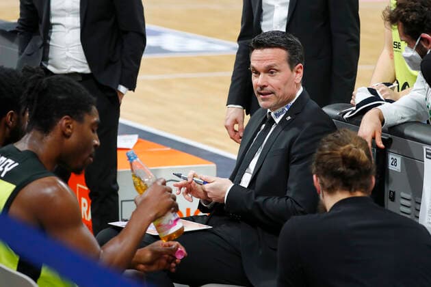 19 Matchday of the easyCredit BBL Basketball Bundesliga at Oberfrankenhalle in Bayreuth Bavaria Germany season 2020 2021 Medi Bayreuth vs EWE Baskets Oldenburg Raoul Korner Medi Bayreuth coach