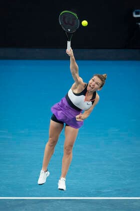 Simona Halep,from above Australian Open 2021 Melbourne Park Melbourne Victoria Australia 14 02 2021 Copyright: xJuergenxHasenkopfx