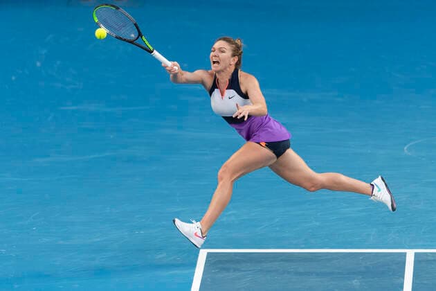 Simona Halep,from above Australian Open 2021 Melbourne Park Melbourne Victoria Australia 14 02 2021 Copyright: xJuergenxHasenkopfx