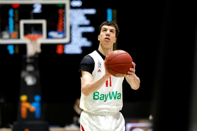 14 02 2021, easyCredit Basketball Bundesliga, BBL, season 2020 2021, men, Chemnitz Niners FC Bayern Munich Basketball Vladimir Lucic, FC Bayern Basketball Chemnitz Messe Chemnitz Sachsen Germany