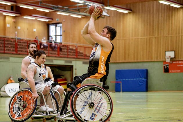 1 RBBL, ING Skywheelers Frankfurt vs Hannover United, Frankfurt, Skywheelers Dome Frankfurt, 14 2 2021 Matthias Güntner Hannover United , ING Skywheelers Frankfurt vs Hannover United, Frankfurt, Skywheelers Dome Frankfurt, 14 2 2021 Copyright: xBEAUTIFULxSPORTS P.xGawlickx