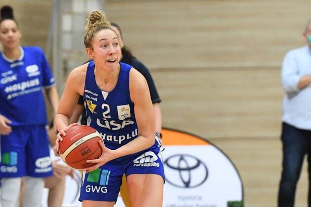 Halle, Germany 14 February 2021 1 BBL Women 2020 2021 Gisa Lions SV Halle vs TSV Wasserburg Darien Huff Halle Erdgas Sportarena Sachsen Anhalt Copyright: xFotostandx xxBallaschx