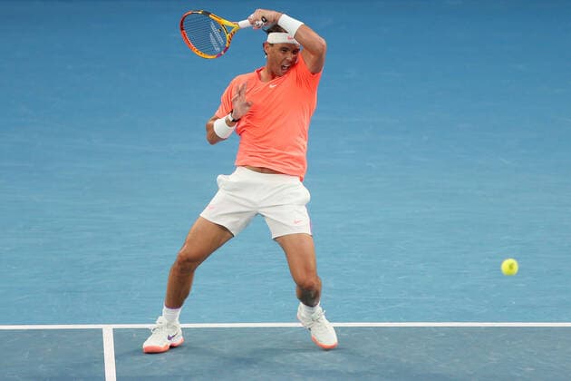 Rafael Nadal, ESP, during quarter finals of 2021 Australian Open in Melbourne, 17 02 2021