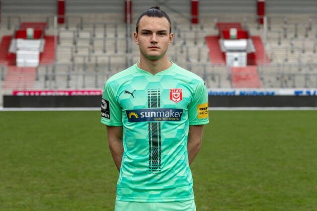 Tim Schreiber HFC Hallescher Fussballclub e V 3 Liga, portrait date 2020 2021, Halle Saale Saxony Anhalt Germany Erdgas Sportpark
