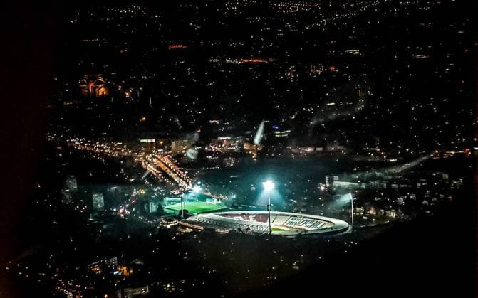Sport Bilder des Tages Fußball, EL, Roter Stern Belgrad - AC Mailand Photo LaPresse - Spada Febraury 18, 2021 Belgrade (Serbia) Soccer A.C. Milan- Season 2020-2021 - Europa League round of 32 Crvena Zvezda vs Milan In the pic: Rajko Mitic Stadium  Copyright: xSpada LaPressex