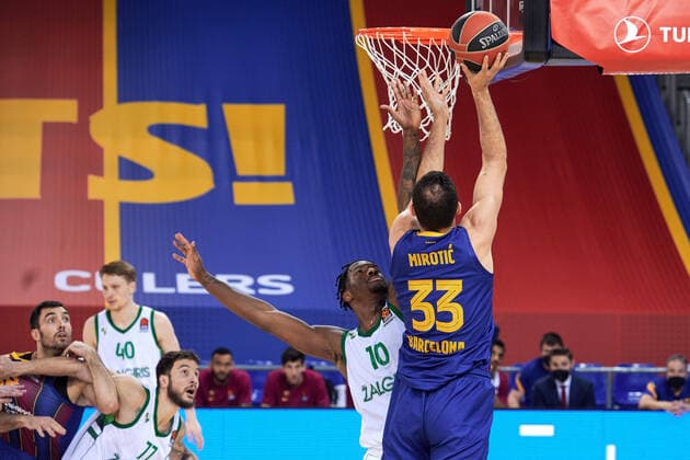February 18, 2021, Barcelona, Spain: Nikola Mirotic of FC Barcelona, Barca during the Turkish Airlines EuroLeague match between FC Barcelona and Zalgiris Kaunas at Palau Blaugrana in Barcelona, Spain. Barcelona Spain - ZUMAd159 20210218_zia_d159_007 Copyright: xGerardxFrancox