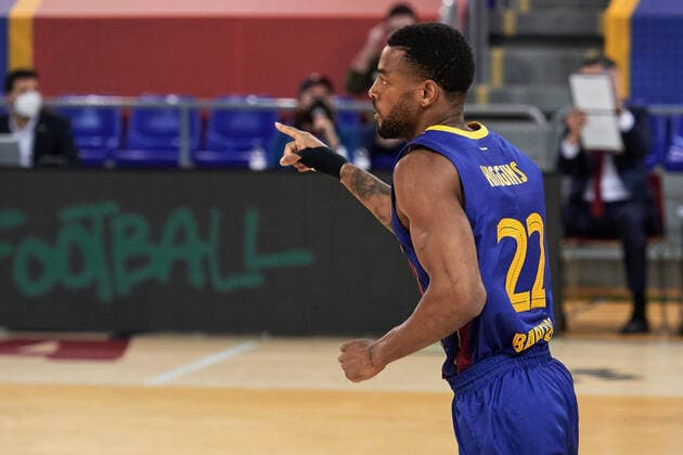 February 18, 2021, Barcelona, Spain: Cory Higgins of FC Barcelona, Barca during the Turkish Airlines EuroLeague match between FC Barcelona and Zalgiris Kaunas at Palau Blaugrana in Barcelona, Spain. Barcelona Spain - ZUMAd159 20210218_zia_d159_011 Copyright: xGerardxFrancox