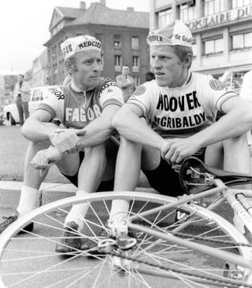 Tour de France 1971 First stage start in Mulhouse 27 06 1971 Rolf Wolfshohl li and Albert Fritz both Deut. HM