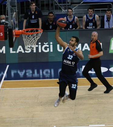 Johannes Thiemann (32) of Alba Berlin during the Turkish Airlines Euroleague basketball match between Fenerbahce Beko and Alba Berlin at Ulker arena in Istanbul , Turkey on February 19 , 2021. 