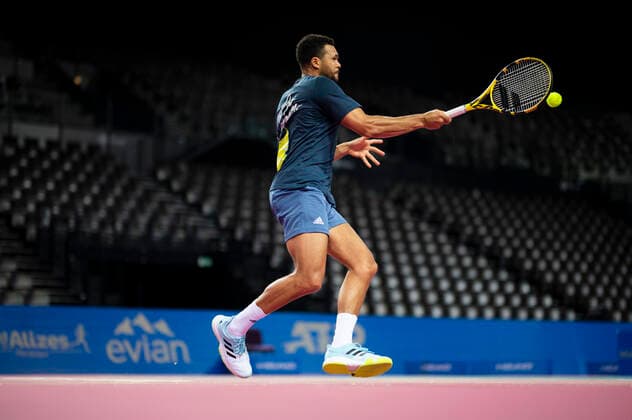 Entrainement de Jo Wilfried Tsonga (Fra) TENNIS : Open Sud de France 2021 - Montpellier - 20 02 2021 JBAutissier Panoramic 