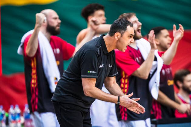 2021-02-20 Vilnius Lithuania. National teams of Belgium and Denmark play FIBA Eurobasket 2022 qualifier group C match in Vilnius on Saturday 20 of February 2022. Vilnius Lithuania KKF20210220_2910  Copyright: xKarolisxKavolelisx FIBA basketball Lithuania