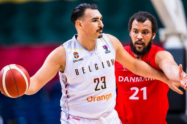 2021-02-20 Vilnius Lithuania. National teams of Belgium and Denmark play FIBA Eurobasket 2022 qualifier group C match in Vilnius on Saturday 20 of February 2022. Vilnius Lithuania KKF20210220_2915  Copyright: xKarolisxKavolelisx FIBA basketball Lithuania