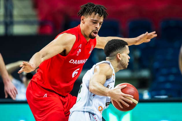 2021-02-20 Vilnius Lithuania. National teams of Belgium and Denmark play FIBA Eurobasket 2022 qualifier group C match in Vilnius on Saturday 20 of February 2022. Vilnius Lithuania KKF20210220_2919  Copyright: xKarolisxKavolelisx FIBA basketball Lithuania