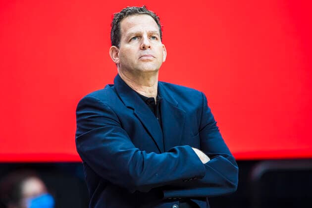 2021-02-20 Vilnius Lithuania. National teams of Belgium and Denmark play FIBA Eurobasket 2022 qualifier group C match in Vilnius on Saturday 20 of February 2022. Vilnius Lithuania KKF20210220_2902  Copyright: xKarolisxKavolelisx FIBA basketball Lithuania