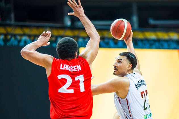 2021-02-20 Vilnius Lithuania. National teams of Belgium and Denmark play FIBA Eurobasket 2022 qualifier group C match in Vilnius on Saturday 20 of February 2022. Vilnius Lithuania KKF20210220_2962  Copyright: xKarolisxKavolelisx FIBA basketball Lithuania