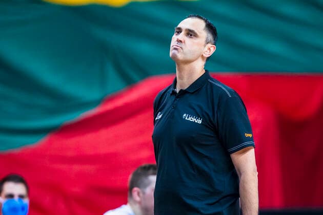 2021-02-20 Vilnius Lithuania. National teams of Belgium and Denmark play FIBA Eurobasket 2022 qualifier group C match in Vilnius on Saturday 20 of February 2022. Vilnius Lithuania KKF20210220_2950  Copyright: xKarolisxKavolelisx FIBA basketball Lithuania