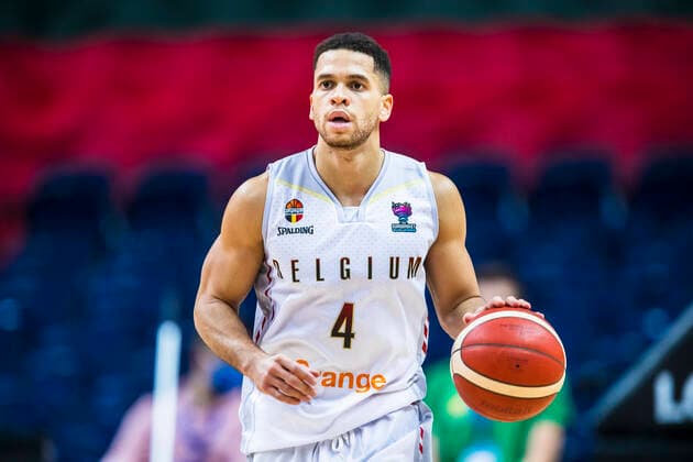 2021-02-20 Vilnius Lithuania. National teams of Belgium and Denmark play FIBA Eurobasket 2022 qualifier group C match in Vilnius on Saturday 20 of February 2022. Vilnius Lithuania KKF20210220_2952  Copyright: xKarolisxKavolelisx FIBA basketball Lithuania
