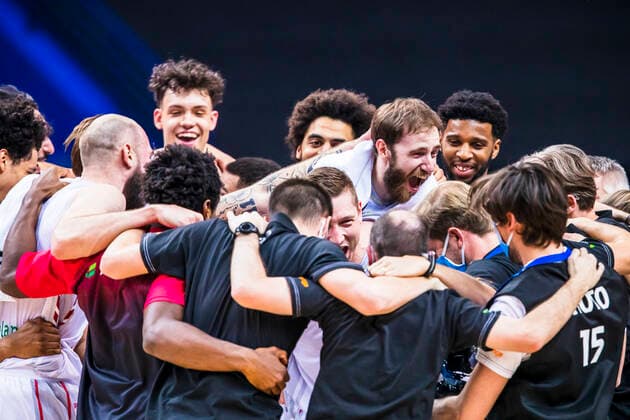 2021-02-20 Vilnius Lithuania. National teams of Belgium and Denmark play FIBA Eurobasket 2022 qualifier group C match in Vilnius on Saturday 20 of February 2022. Vilnius Lithuania KKF20210220_2958  Copyright: xKarolisxKavolelisx FIBA basketball Lithuania