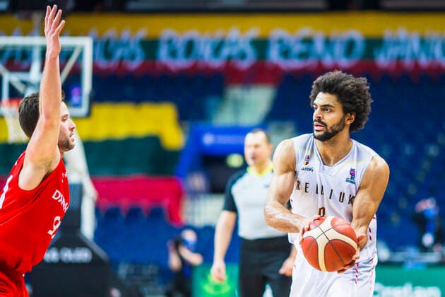 2021-02-20 Vilnius Lithuania. National teams of Belgium and Denmark play FIBA Eurobasket 2022 qualifier group C match in Vilnius on Saturday 20 of February 2022. Vilnius Lithuania KKF20210220_2961  Copyright: xKarolisxKavolelisx FIBA basketball Lithuania