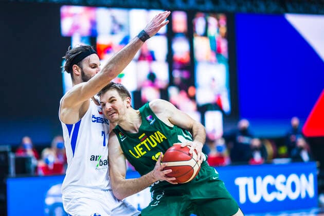 2021-02-20 Vilnius Lithuania. National teams of Czech Republic and Lithuania play FIBA Eurobasket 2022 qualifier group C match in Vilnius on Saturday 20 of February 2022. Vilnius Lithuania KKF20210220_3040  Copyright: xKarolisxKavolelisx FIBA basketball Lithuania
