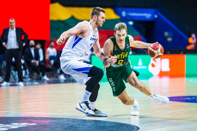 2021-02-20 Vilnius Lithuania. National teams of Czech Republic and Lithuania play FIBA Eurobasket 2022 qualifier group C match in Vilnius on Saturday 20 of February 2022. Vilnius Lithuania KKF20210220_3043  Copyright: xKarolisxKavolelisx FIBA basketball Lithuania