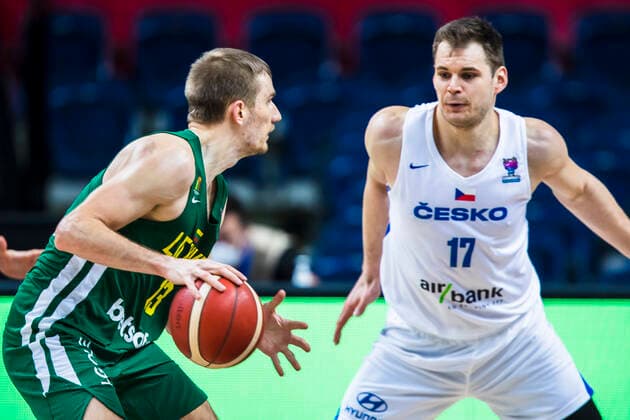 2021-02-20 Vilnius Lithuania. National teams of Czech Republic and Lithuania play FIBA Eurobasket 2022 qualifier group C match in Vilnius on Saturday 20 of February 2022. Vilnius Lithuania KKF20210220_3050  Copyright: xKarolisxKavolelisx FIBA basketball Lithuania