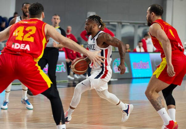 Andrew Albicy of France BASKET : Montenegro vs France - qualification Euro 2022 - 20 02 2021 NIKOLAKRSTIC PANORAMIC 