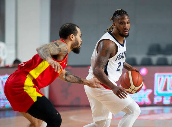 Andrew Albicy of France BASKET : Montenegro vs France - qualification Euro 2022 - 20 02 2021 NIKOLAKRSTIC PANORAMIC 
