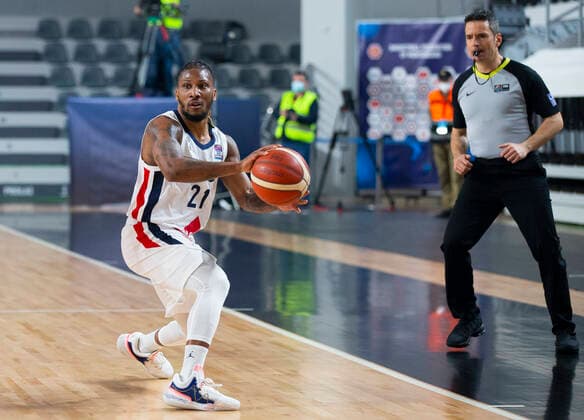 Andrew Albicy of France BASKET : Montenegro vs France - qualification Euro 2022 - 20 02 2021 NIKOLAKRSTIC PANORAMIC 