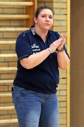 20 02 2021, xovx, Basketball Damen 1 Bundesliga, BC Pharmaserv Marburg GISA Lions SV Halle Coach Sandra Rosanke Gisa Lions SV Halle Marburg Sporthalle Georg Gaßmann Stadion Hessen Germany EN