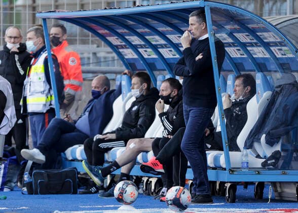 Thierry Laurey FOOTBALL : Strasbourg vs Angers - Ligue 1 Uber Eats - 21 02 2021 ElyxandroCegarra Panoramic 