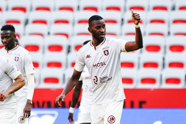 Joie - Boubakar Kouyate (FC Metz) FOOTBALL : OGC Nice vs FC Metz - Ligue 1 Uber Eats - Nice - 21 02 2021 NorbertScanella PanoramiC 