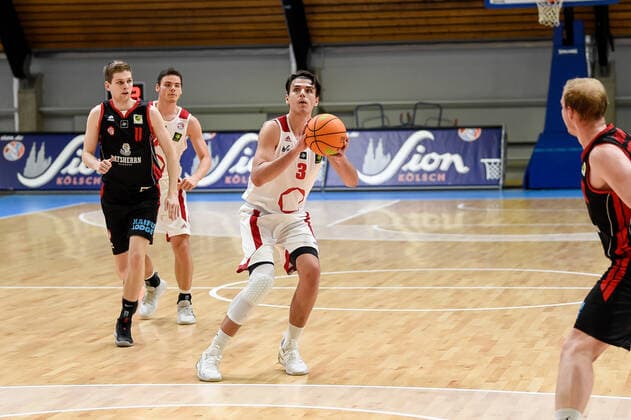 Barmer 2 Basketball Bundesliga ProB, Rheinstars Koeln vs ETV Hamburg, 21 02 2021 Yannick Kneesch RheinStars Koeln 3 , Barmer 2 Basketball Bundesliga ProB, Rheinstars Koeln vs ETV Hamburg on 21 02 2021 in the Basketball Campus Koeln in Koeln North Rhine Westphalia Copyright: xBEAUTIFULxSPORTS Mueller-Laschetx