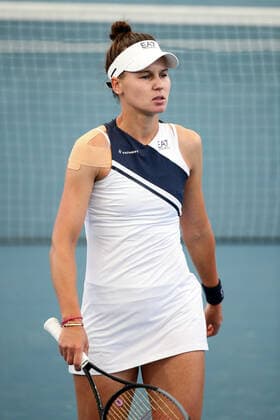 ADELAIDE, AUSTRALIA - FEBRUARY 22: Veronika Kudermetova of Russia reacts on a point against Shelby Rogers of United States during their singles match on day one of the Adelaide International tennis tournament at Memorial Drive on February 22, 2021 in Adelaide, Australia. (Photo by Peter Mundy Speed Media Icon Sportswire) TENNIS: FEB 22 - Adelaide International Icon210222121
