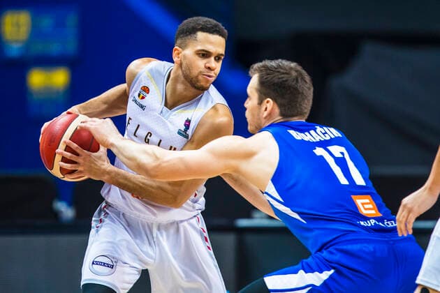 2021-02-22 Vilnius Lithuania. National teams of Belgium and Czech Republic play FIBA Eurobasket 2022 qualifier group C match in Vilnius on Monday 22 of February 2022. Vilnius Lithuania KKF20210222_3087  Copyright: xKarolisxKavolelisx FIBA basketball Lithuania