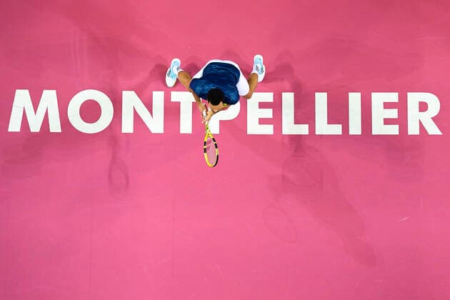 Jo Wilfried Tsonga (Fra) TENNIS : Open Sud de France 2021 - Montpellier - 22 02 2021 JBAutissier Panoramic 