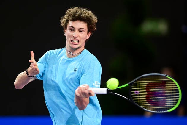 Ugo Humbert (Fra) TENNIS : Open Sud de France 2021 - Montpellier - 22 02 2021 JBAutissier Panoramic 