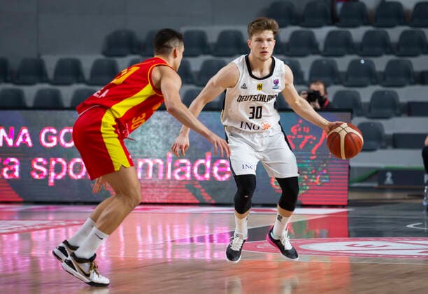 Bennet Hundt of Germany, FIBA EuroBasket 2022 Qualifiers, 22 February, 22 02 2021 Montenegro vs Germany, Basketball, FIBA EuroBasket 2022 Qualifiers, 20 February, 22 02 2021 Podgorica Copyright: xEIBNER NikolaxKrsticx EP_EER