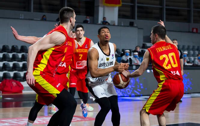 Karim Jallow of Germany, FIBA EuroBasket 2022 Qualifiers, 22 February, 22 02 2021 Montenegro vs Germany, Basketball, FIBA EuroBasket 2022 Qualifiers, 20 February, 22 02 2021 Podgorica Copyright: xEIBNER NikolaxKrsticx EP_EER