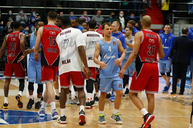 Russian Federation. Saint-Petersburg. Sibur Arena. Basketball. Euroleague 2020 2021, BC Zenit Saint Petersburg - BC Milan. Player of the Zenit basketball club Kevin Pangos (4). MaksimxKonstantinov