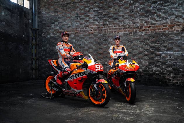 Marc Marquez, Pol Espargaro 10 02 2021 Repsol Honda MotoGp Team Photo Honda Press Office Insidefoto EDITORIAL USE ONLY insidefoto