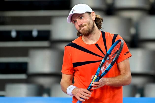 Lucas Pouille (Fra) TENNIS : Open Sud de France 2021 - Montpellier - 23 02 2021 JBAutissier Panoramic 
