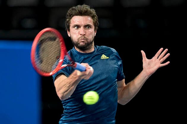 Gilles Simon (Fra) TENNIS : Open Sud de France 2021 - Montpellier - 23 02 2021 JBAutissier Panoramic 