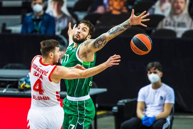 2021-02-23 Kaunas Lithuania. Zalgiris Kaunas plays vs Crvena Zvezda Belgrade Euroleague basketball game in Kaunas on Tuesday 23 of February 2022. Vilnius Lithuania KKF20210223_3224  Copyright: xKarolisxKavolelisx Euroleague basketball