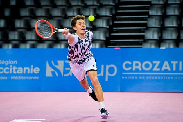 Egor Gerasimov (Blr) TENNIS : Open Sud de France 2021 - Montpellier - 23 02 2021 JBAutissier Panoramic 