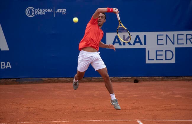 February 23, 2021, Cordoba Capital, Cordoba, Argentina: Tennis player Hugo Dellien (112) BOL .Tennis players Hugo Dellien (112) of Bolivia and Italian Marco Cecchinato (79) compete for the second round at the Cordoba Open. Cordoba Capital Argentina - ZUMAb196 20210223_zip_b196_045 Copyright: xDanielxBustosx